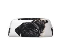 NBSKSDLK Borsa per il trucco con carlino nero carino per donne e uomini astuccio da viaggio piccola borsa cosmetica con cerniera borse da toilette estetiche borse per penne estetiche borse