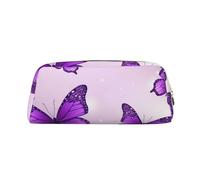 NBSKSDLK Borsa per il trucco con farfalle viola per donne e uomini, astuccio da viaggio, piccola borsa per cosmetici con cerniera, borse estetiche per penne estetiche borse portaoggetti alla moda