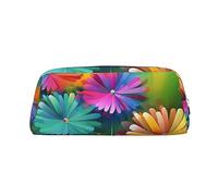 NBSKSDLK Borsa per il trucco con fiori colorati in stile astratto per donne e uomini astuccio da viaggio piccola borsa cosmetica con cerniera borse da toilette estetiche borse per penne estetiche