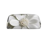 NBSKSDLK Borsa per il trucco con fiori per donne e uomini, astuccio da viaggio, piccola borsa per cosmetici con cerniera, borse estetiche per penne e portamonete in pelle, Argento, One Size