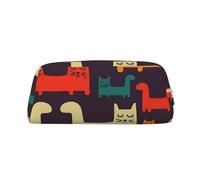 NBSKSDLK Borsa per il trucco con illustrazione di gatto per donne e uomini astuccio da viaggio piccola borsa cosmetica con cerniera borse da toilette estetiche borse per penne estetiche borse