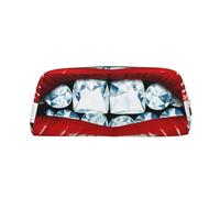 NBSKSDLK Borsa per il trucco con labbra rosse con diamante per donne e uomini, astuccio da viaggio piccola borsa cosmetica con cerniera borse da toilette estetiche borse per penne estetiche borse