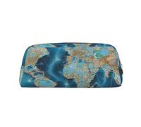 NBSKSDLK Borsa per il trucco con mappa del mondo per donne e uomini, astuccio da viaggio, piccola borsa per cosmetici con cerniera, borse estetiche per penne estetiche, borse portaoggetti alla moda in