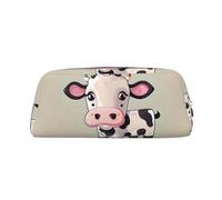 NBSKSDLK Borsa per il trucco con mucca bianca carina per donne e uomini astuccio da viaggio piccola borsa cosmetica con cerniera borse da toilette estetiche borse per penne estetiche borse