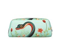 NBSKSDLK Borsa per il trucco con serpente e fiore per donne uomini astuccio da viaggio piccola borsa cosmetica borsa da toilette borse estetiche penne estetiche borse portaoggetti alla moda