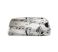 NBSKSDLK Borsa per il trucco con stampa di note musicali per donne e uomini astuccio da viaggio piccola borsa cosmetica con cerniera borse da toilette estetiche borse per penne estetiche borse