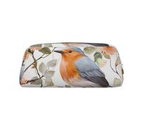 NBSKSDLK Borsa per il trucco con stampa floreale ad acquerello pettirosso per donne uomini astuccio da viaggio piccola borsa cosmetica borsa da toilette borse estetiche penne estetiche borse