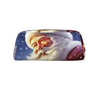 NBSKSDLK Borsa per il trucco di Babbo Natale per donne e uomini astuccio da viaggio piccola borsa cosmetica con cerniera borse da toilette estetiche borse per penne estetiche borse portaoggetti alla