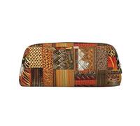 NBSKSDLK Borsa per il trucco patchwork in tessuto africano per donne e uomini, astuccio da viaggio piccola borsa cosmetica con cerniera borse da toilette estetiche borse per penne estetiche borse