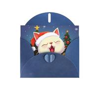 NBSKSDLK Carino gatto cantare canti natalizi biglietti di auguri per tutte le occasioni biglietti vuoti con buste pop up biglietto di compleanno cartoline di ringraziamento personalizzato 10,2 x 15,2