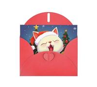 NBSKSDLK Carino gatto cantare canti natalizi biglietti di auguri per tutte le occasioni biglietti vuoti con buste pop up biglietto di compleanno cartoline di ringraziamento personalizzato 10,2 x 15,2