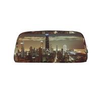 NBSKSDLK Chicago City - Trousse per trucchi da donna, da uomo, astuccio da viaggio, piccola borsa per cosmetici con cerniera, borse per penne estetiche, borse portaoggetti alla moda, portamonete in