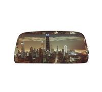 NBSKSDLK Chicago City - Trousse per trucchi da donna, da uomo, astuccio da viaggio, piccola borsa per cosmetici con cerniera, borse per penne estetiche, borse portaoggetti alla moda, portamonete in