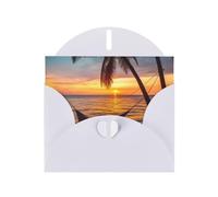 NBSKSDLK Coconut Beach Tramonto Amaca Biglietti di auguri per tutte le occasioni Biglietti vuoti con buste Pop Up Biglietto di compleanno Cartoline di ringraziamento personalizzato 10,2 x 15,2 cm