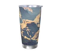 NBSKSDLK Grand Canyon Arizona Tumbler da 590 ml, in acciaio inox, isolamento sottovuoto, con coperchio e cannuccia, tazza da viaggio a doppia parete per caldo/freddo, a prova di fuoriuscite, per casa