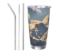 NBSKSDLK Grand Canyon Arizona Tumbler da 590 ml, in acciaio inox, isolamento sottovuoto, con coperchio e cannuccia, tazza da viaggio a doppia parete per caldo/freddo, a prova di fuoriuscite, per casa
