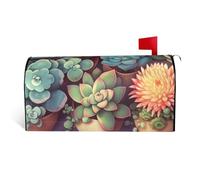 NBSKSDLK Graziose coperture magnetiche per cassette postali con piante grasse di dimensioni standard, 53,3 x 45,7 cm, copertura decorativa per cassetta delle lettere da giardino, cortile, esterno