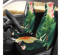 NBSKSDLK Hojas Tropicales y Flores - Set di 2 coprisedili anteriori impermeabili per auto, camion e SUV, traspiranti, universali, per interni auto
