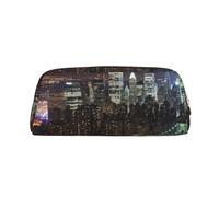 NBSKSDLK New York Night Makeup Bag per donne uomini astuccio da viaggio piccola borsa cosmetica borsa da toilette con cerniera borse estetiche penne borse portaoggetti alla moda borsa portamonete in