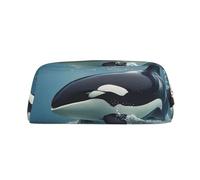 NBSKSDLK Orca Killer Whale Borsa per il trucco per donne e uomini, astuccio da viaggio, piccola borsa per cosmetici con cerniera, borse estetiche per penne estetiche borse portaoggetti alla moda