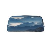 NBSKSDLK Paesaggio con montagne e nuvole Borsa per il trucco per donne uomini Astuccio da viaggio Piccola borsa cosmetica Borsa da toilette con cerniera Borse estetiche per penne estetiche Borse
