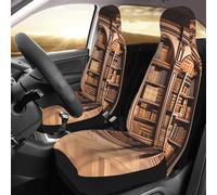 NBSKSDLK Set di 2 coprisedili anteriori impermeabili per biblioteca e libreria, per auto, camion e SUV, traspiranti, universali, per interni dell'auto