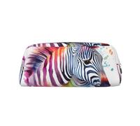 NBSKSDLK Simpatica borsa per trucco zebrata colorata per donne e uomini, astuccio da viaggio piccola borsa per cosmetici con cerniera borse da toilette estetiche borse per penne estetiche borse