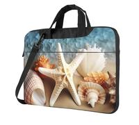 NBSKSDLK Starfish Coral and Seashell Borsa per laptop da 14 pollici, borsa per computer da 14 pollici, borsa a tracolla per computer portatile protettiva a 360 gradi