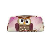 NBSKSDLK Trousse per trucchi con famiglia di gufi per donne e uomini, astuccio da viaggio, piccola borsa per cosmetici con cerniera, borse estetiche per penne e portamonete in pelle, Argento, Taglia