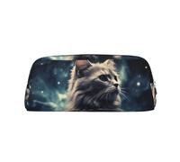 NBSKSDLK Un gatto in una nebulosa borsa per il trucco per donne uomini astuccio da viaggio piccola borsa cosmetica borsa da toilette borse estetiche penne estetiche borse portaoggetti alla moda