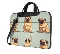 NBSKSDLK Yoga pug carino Laptop Bag 14 pollici, Computer Briefcase Regali per gli uomini e le donne, 360 Protettiva Laptop Shoulder Bag