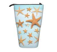 Nbtghga Astuccio telescopico con stampa estiva 3D in stile marittimo e artistico, con supporto per matite e trucchi, idea regalo, Nero , Taglia unica