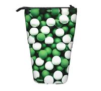 Nbtghga Portamatite telescopico con stampa a tema calcio bianco verde classico arte stand up astuccio organizer portapenne borsa trucco regalo, Nero , Taglia unica