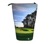 Nbtghga Portamatite telescopico con stampa di campo da golf e albero, per arti classiche, organizer per matite e trucchi, idea regalo, Nero , Taglia unica