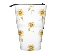 Nbtghga Portamatite telescopico con stampa di girasole, per arti classiche, con supporto verticale, organizer per matite, trousse per trucchi, idea regalo, Nero , Taglia unica