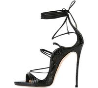 NBTOICDAS Tacchi con cinturino per donna Sandali con tacco alto a punta aperta con lacci Sandali con tacco alto Scarpe da sposa quotidiane per feste di ballo(Black,37 EU)