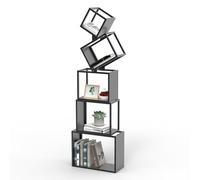 NBTORCH Libreria moderna a 5 ripiani a forma di candela, moderna mensola portaoggetti in metallo robusto e libreria per esporre libri, decorazioni e piante, design unico in metallo artistico