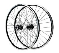 NBTRXWAFR 26/27,5/29 Pollici MTB Mountain Bike Set Ruote Anteriori E Posteriori con Doppio Disco A Sei Fori, Ruote in Alluminio con 2 Raggi,Nero,26inch