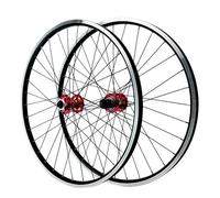 NBTRXWAFR 26/27,5/29 Pollici MTB Mountain Bike Set Ruote Anteriori E Posteriori con Doppio Disco A Sei Fori, Ruote in Alluminio con 2 Raggi,Rosso,27.5inch