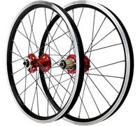 NBTRXWAFR Set di Ruote BMX 406/451 da 20In Cerchi in Lega di Alluminio A Doppia Parete QR Freno A Disco Mozzi 24H Ruote Anteriori E Posteriori per Bicicletta da Montagna,Rosso,451