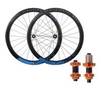 NBTRXWAFR Set di Ruote da Bici da Corsa 700C Cerchi A Doppia Parete 45 Mm Perno Passante Mozzi con Cuscinetti Cassetta 7-12 velocità Freno A Disco Center Lock,d'oro,700c Blue