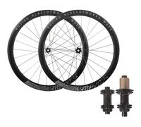 NBTRXWAFR Set di Ruote da Bici da Corsa 700C Cerchi A Doppia Parete 45 Mm Perno Passante Mozzi con Cuscinetti Cassetta 7-12 velocità Freno A Disco Center Lock,Nero,700c Gray