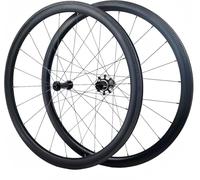 NBTRXWAFR Set di Ruote in Carbonio 700C, Altezza 40/50/55 Mm, Compatibile con Freni C/V, Mozzi A Trazione Diretta, Alluminio 7075, 1600-1735G,Nero,38mm