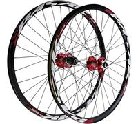 NBTRXWAFR Set di Ruote MTB 26 27.5 29, Ruote da Mountain Bike A Doppia Parete in Lega con Freno A Disco 32H, Ruote per Biciclette con Mozzo HG, Adatto per Cassette da 7 A 12 velocità.,Rosso,26inch