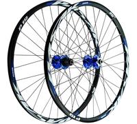 NBTRXWAFR Set di Ruote MTB 26 27.5 29, Ruote da Mountain Bike A Doppia Parete in Lega con Freno A Disco 32H, Ruote per Biciclette con Mozzo HG, Adatto per Cassette da 7 A 12 velocità.,Blu,27.5inch