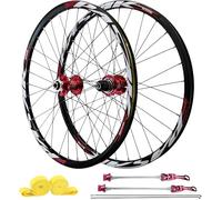 NBTRXWAFR Set di Ruote MTB da 26"/27,5"/29", Freno A Disco, Cerchi in Alluminio 32H E Mozzi HG, Ruota Anteriore 100X9mm / Ruote Posteriori 135X10mm Compatibili con 7-12 velocità.,Rosso,29inch