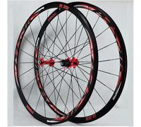 NBTRXWAFR Set di Ruote per Bici 700C, Cerchio in Alluminio a Doppia Parete, Freno a Cerchio da 30 mm, Ruota da Corsa XC con sgancio rapido, mozzi con Cuscinetti sigillati per 7-12 velocità,Rosso