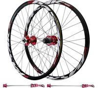 NBTRXWAFR Set di Ruote per Bici MTB da 24 Pollici, Mozzo HG Lega di Alluminio Rilascio Rapido Freno A Disco MTB Ruota Anteriore/Posteriore Compatibilità 7-12 velocità E Pneumatico,Rosso