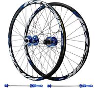 NBTRXWAFR Set di Ruote per Bici MTB da 24 Pollici, Mozzo HG Lega di Alluminio Rilascio Rapido Freno A Disco MTB Ruota Anteriore/Posteriore Compatibilità 7-12 velocità E Pneumatico,Blu