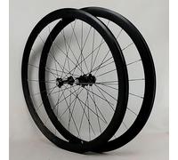 NBTRXWAFR Set di Ruote per Bicicletta 700C, Ruote da Corsa con Copertura di 40 Mm di profondità, Cerchi A Doppia Parete, Set di Ruote Anteriori E Posteriori.,Nero